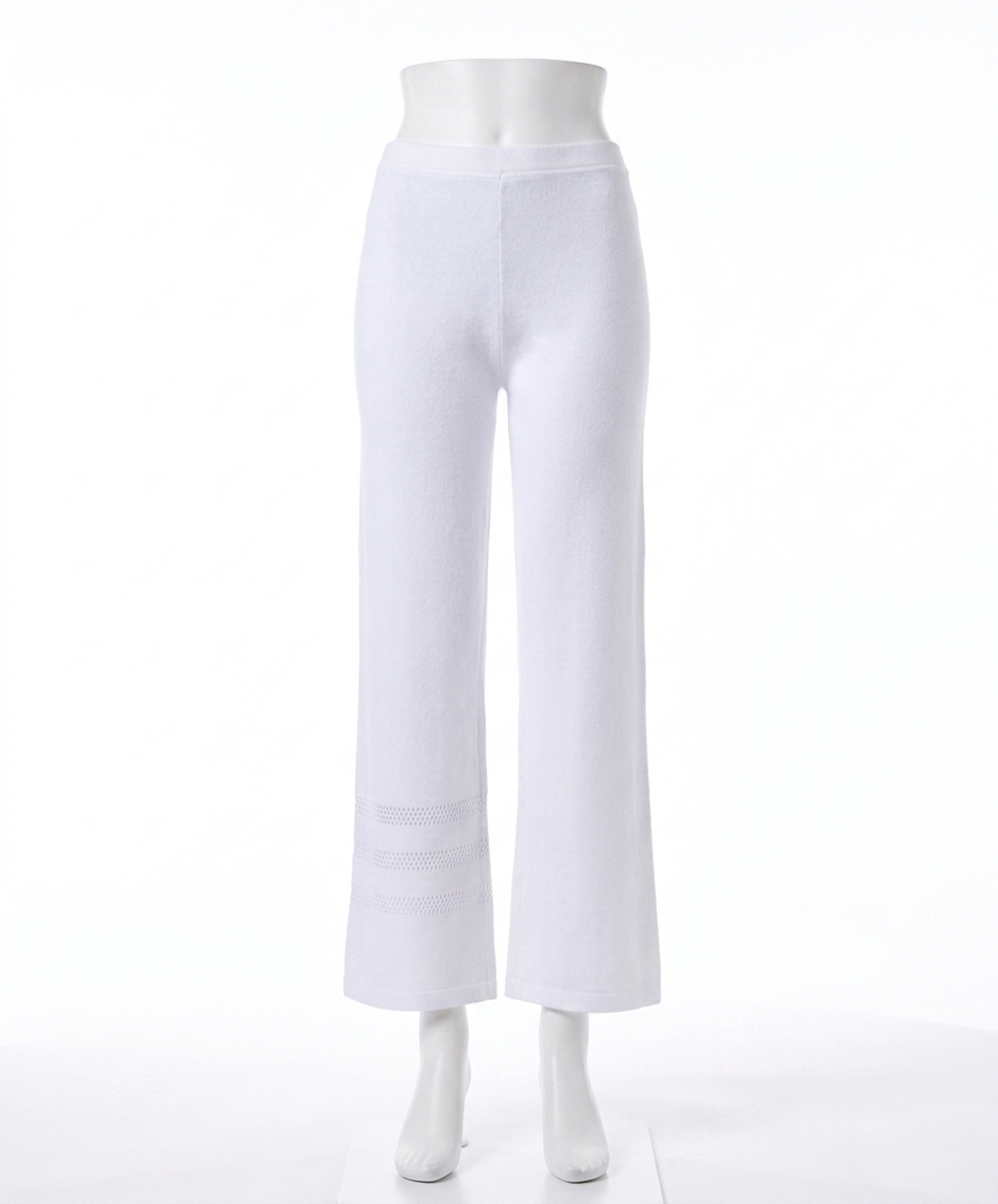 NEW ANGEL APPAREL crochet inset knit pants in white